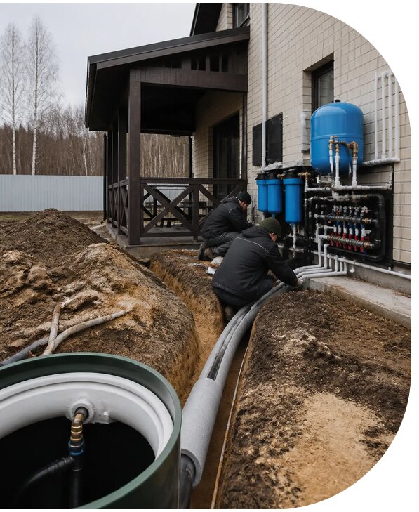 Монтаж и проектирование водоснабжения дачи под ключ в Большой Камне